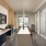 a room with a large glass door